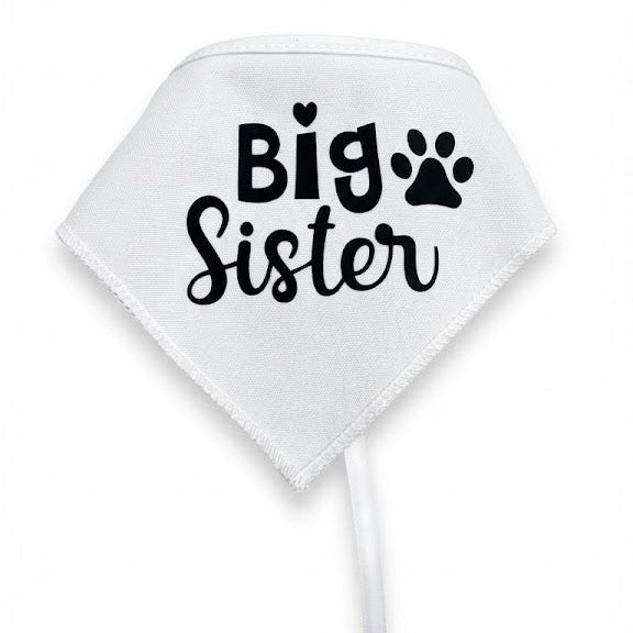 Bandana para Perro ó Gato - Anuncio de Embarazo - Big Sister BLANCO