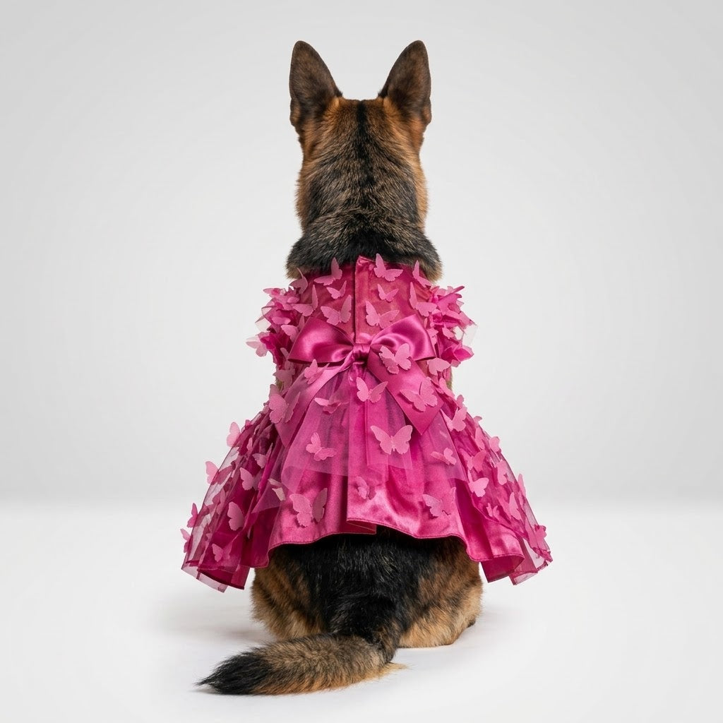 Vestido fiusha mariposas