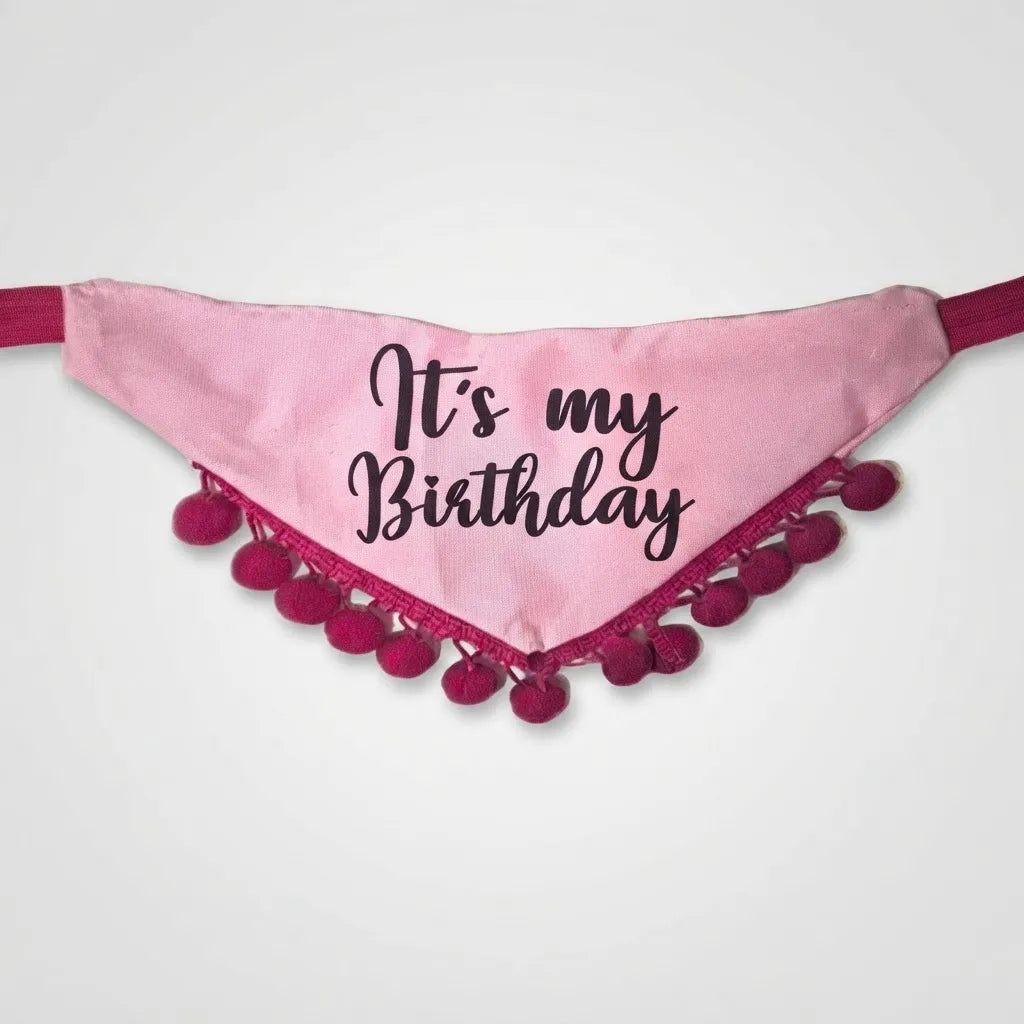 Bandana de cumpleaños rosa pastel