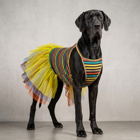 Vestido café con tutu tallas extras