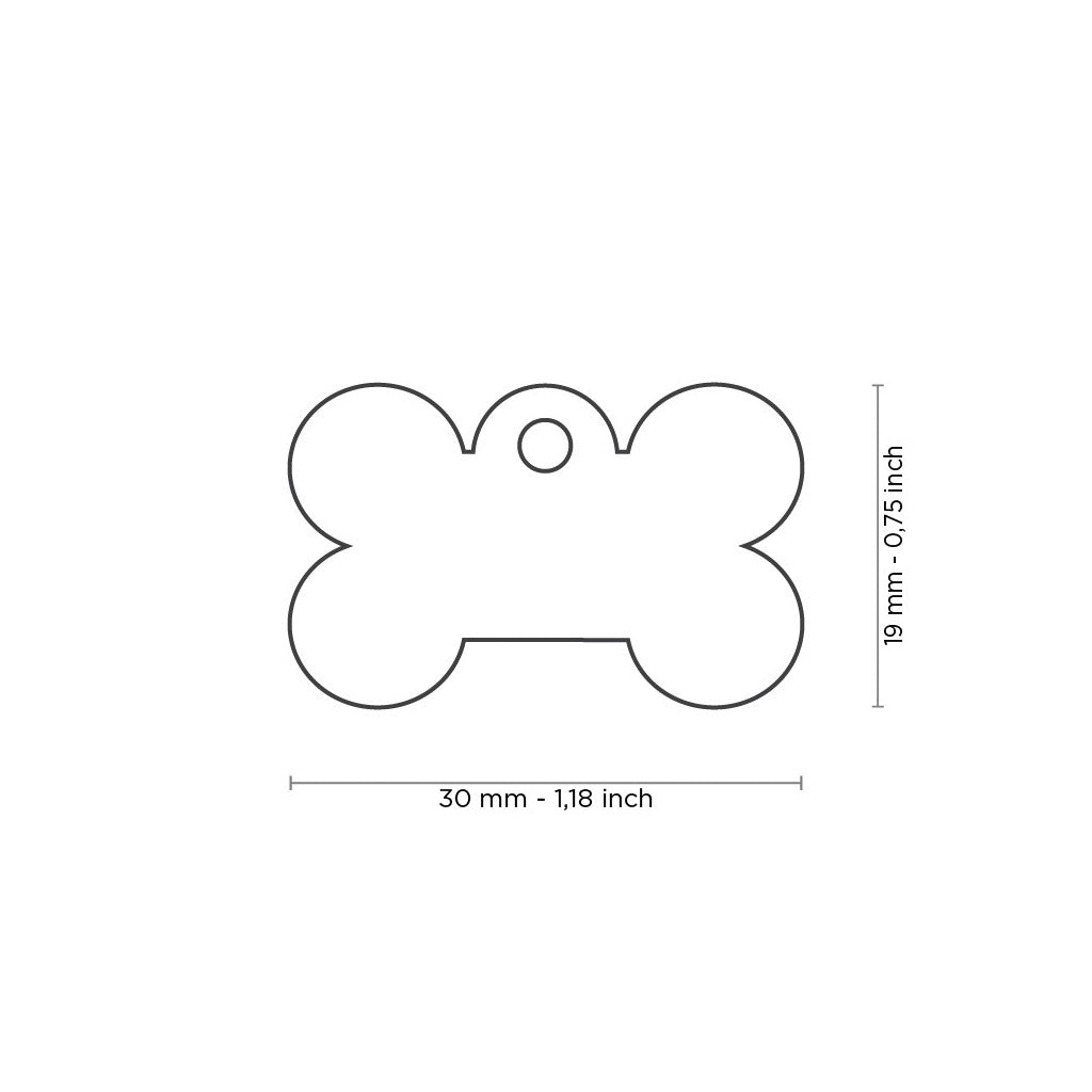 Placa ID grabada en forma de hueso