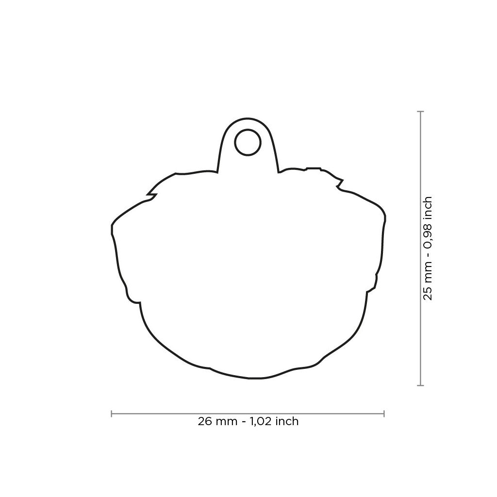 Placa ID grabada estilo charm